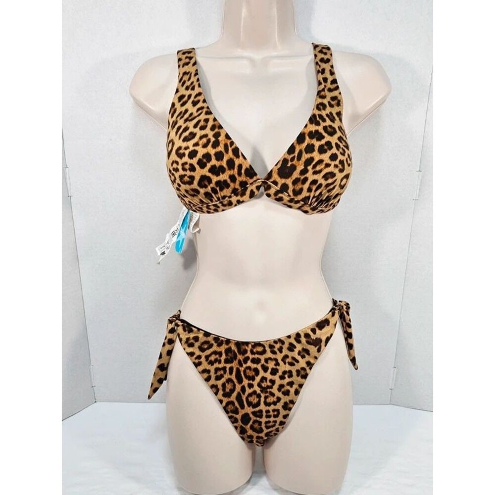Tezenis Wild Leopard Print Two-Piece Bikini Set Swimsuit Size M
